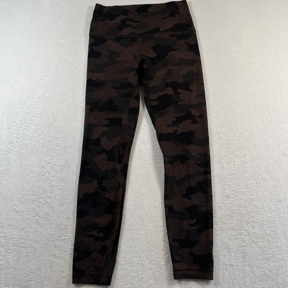 Lululemon Leggings Align Womens 6 Brown Camo High Rise 26 In Ankle Yoga Athletic